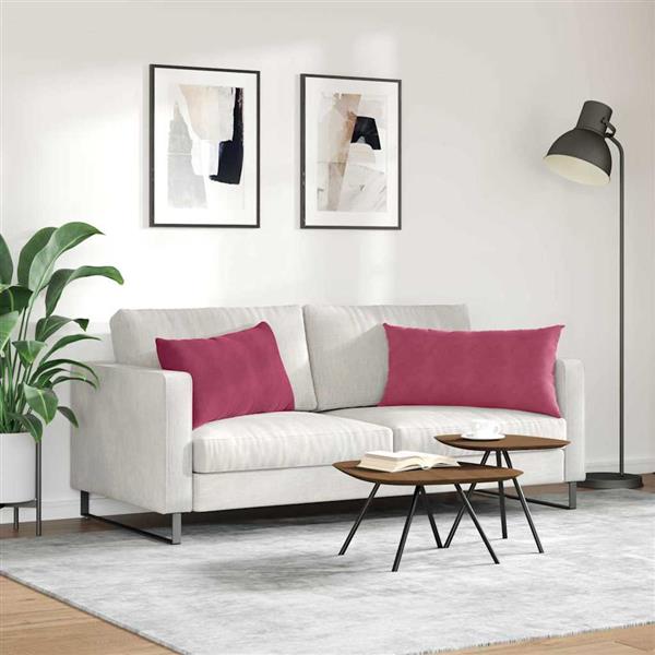 Grote foto vidaxl sofa kussens 2 stuks wijnrood 80 x 40 cm cordstof huis en inrichting woningdecoratie