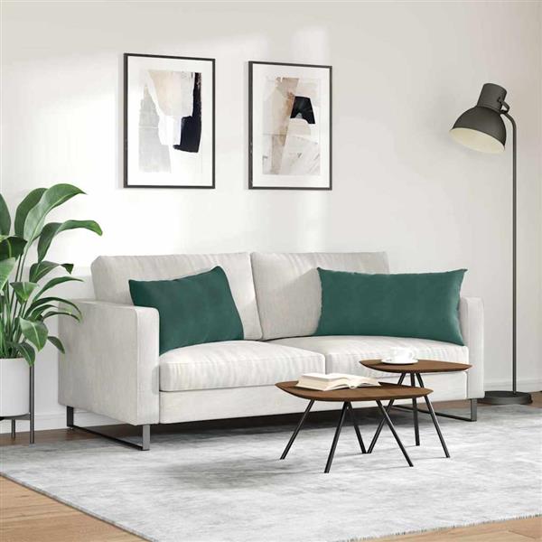 Grote foto vidaxl sofa kussens 2 stuks donkergroen 80 x 40 cm cordstof huis en inrichting woningdecoratie