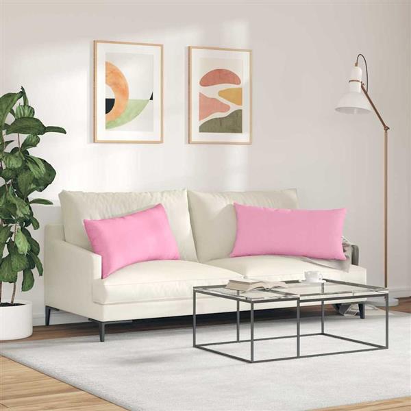 Grote foto vidaxl sofa kussens 2 stuks roze 80 x 40 cm stof huis en inrichting woningdecoratie