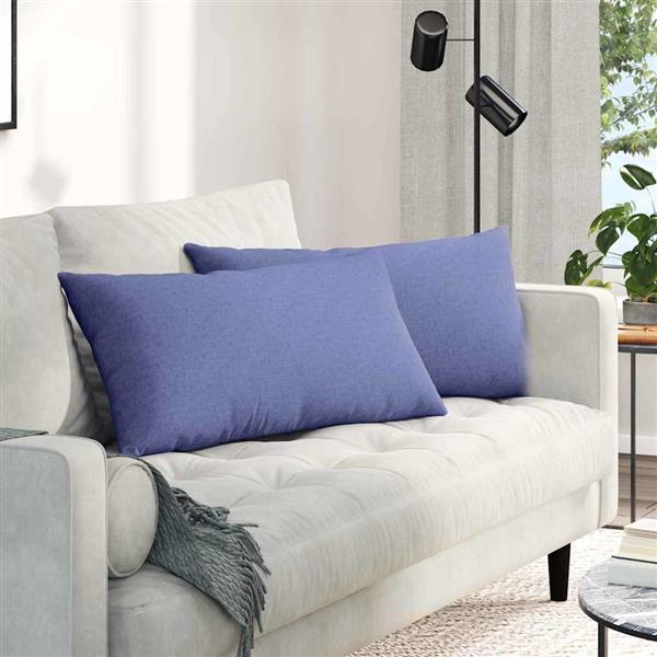 Grote foto vidaxl sofa kussens 2 stuks blauw 80 x 40 cm stof huis en inrichting woningdecoratie