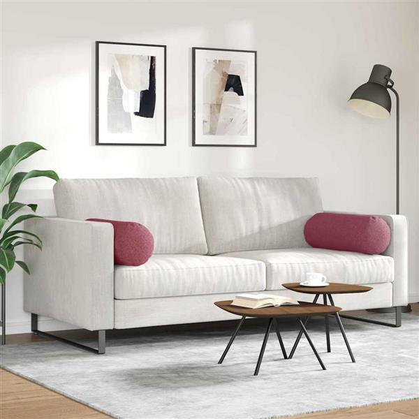 Grote foto vidaxl bolster kussens 2 stuks wijnrood 25 x 70 cm stof huis en inrichting woningdecoratie