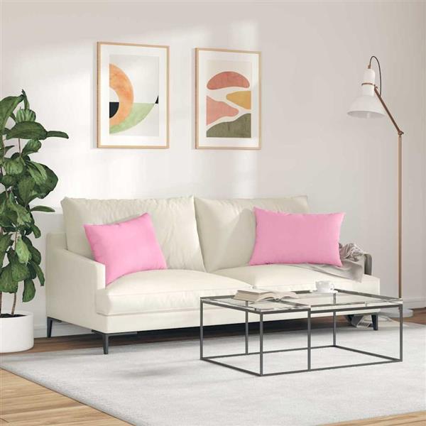 Grote foto vidaxl sofa kussens 2 stuks roze 60 x 40 cm stof huis en inrichting woningdecoratie