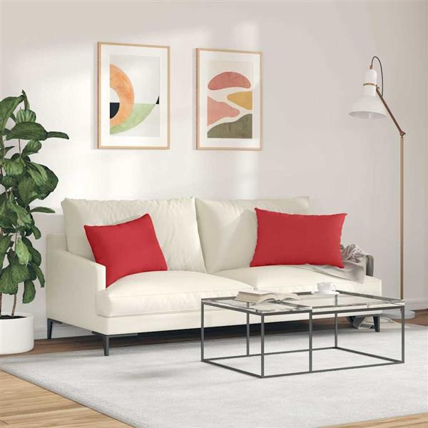 Grote foto vidaxl sofa kussens 2 stuks rood 60 x 40 cm stof huis en inrichting woningdecoratie