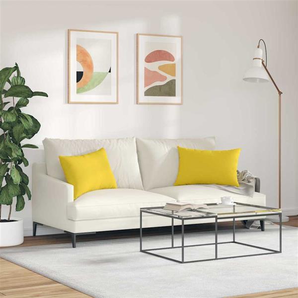 Grote foto vidaxl sofa kussens 2 stuks lichtgeel 60 x 40 cm stof huis en inrichting woningdecoratie