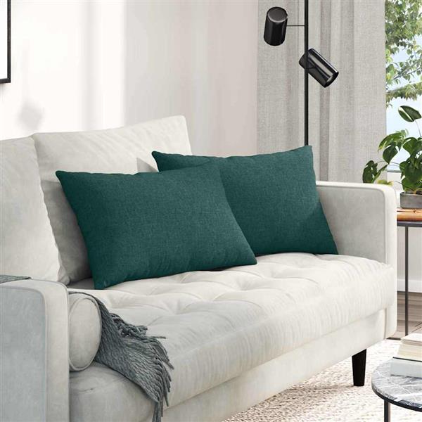 Grote foto vidaxl sofa kussens 2 stuks donkergroen 60 x 40 cm stof huis en inrichting woningdecoratie