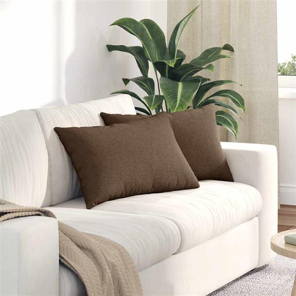 Grote foto vidaxl sofa kussens 2 stuks bruin 60 x 40 cm stof huis en inrichting woningdecoratie