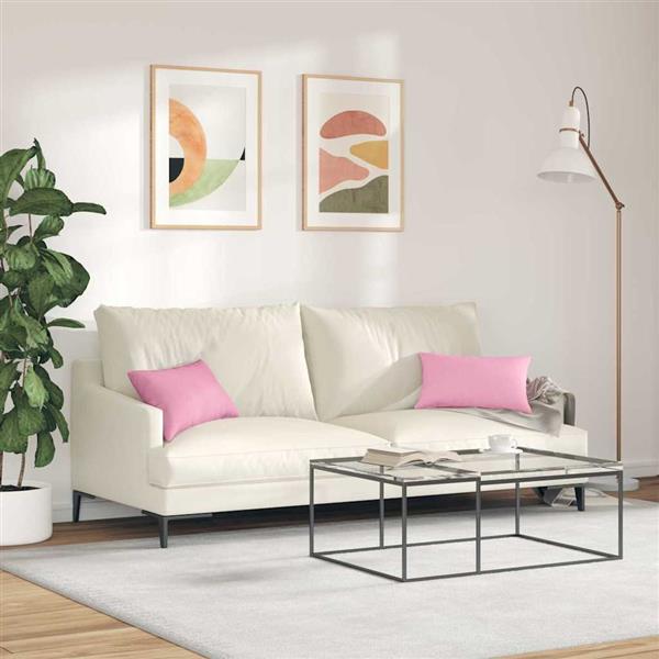 Grote foto vidaxl sofa kussens 2 stuks roze 50 x 30 cm stof huis en inrichting woningdecoratie