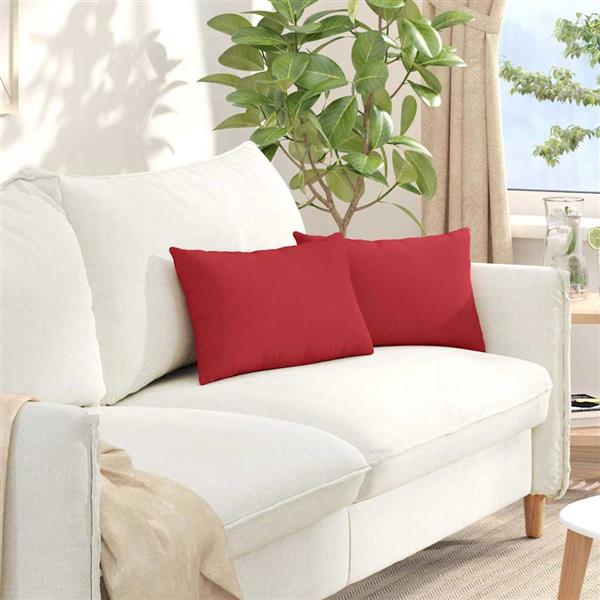 Grote foto vidaxl sofa kussens 2 stuks rood 50 x 30 cm stof huis en inrichting woningdecoratie