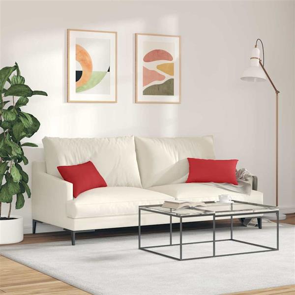 Grote foto vidaxl sofa kussens 2 stuks rood 50 x 30 cm stof huis en inrichting woningdecoratie