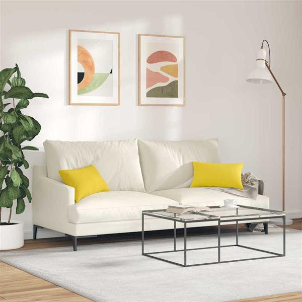 Grote foto vidaxl sofa kussens 2 stuks lichtgeel 50 x 30 cm stof huis en inrichting woningdecoratie