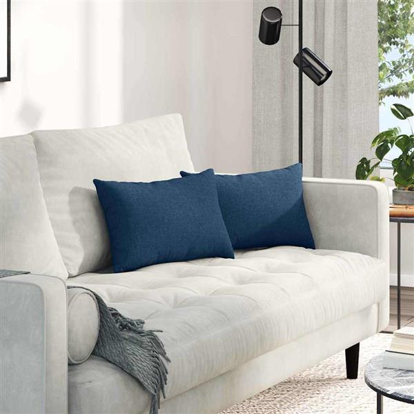 Grote foto vidaxl sofa kussens 2 stuks blauw 50 x 30 cm stof huis en inrichting woningdecoratie