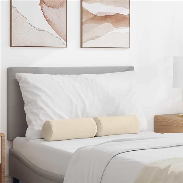 Grote foto vidaxl bolster kussens 2 stuks beige 15 x 40 cm microvezel stof huis en inrichting woningdecoratie