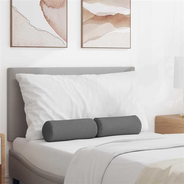 Grote foto vidaxl bolster kussens 2 stuks donkergrijs 15 x 40 cm stof huis en inrichting woningdecoratie