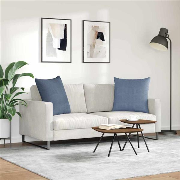 Grote foto vidaxl sofa kussens 2 stuks blauw 80 x 80 cm cordstof huis en inrichting woningdecoratie
