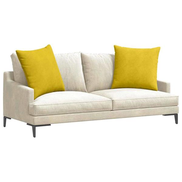 Grote foto vidaxl sofa kussens 2 stuks geel 80 x 80 cm cordstof huis en inrichting woningdecoratie