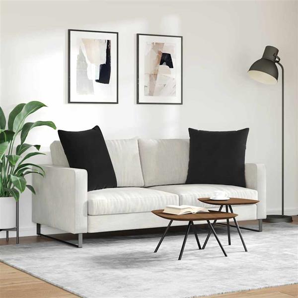 Grote foto vidaxl sofa kussens 2 stuks zwart 80 x 80 cm cordstof huis en inrichting woningdecoratie