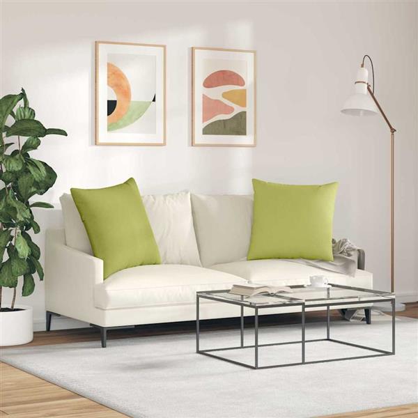 Grote foto vidaxl sofa kussens 2 stuks lichtgroen 80 x 80 cm stof huis en inrichting woningdecoratie