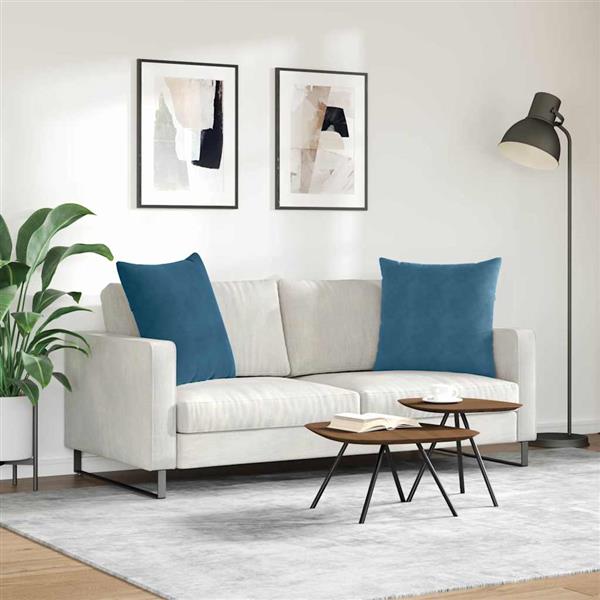 Grote foto vidaxl sofa kussens 2 stuks blauw 60 x 60 cm cordstof huis en inrichting woningdecoratie