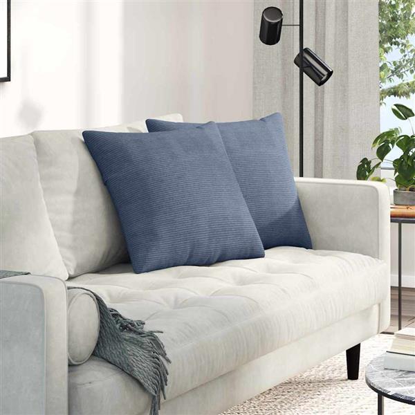 Grote foto vidaxl sofa kussens 2 stuks blauw 50 x 50 cm cordstof huis en inrichting woningdecoratie