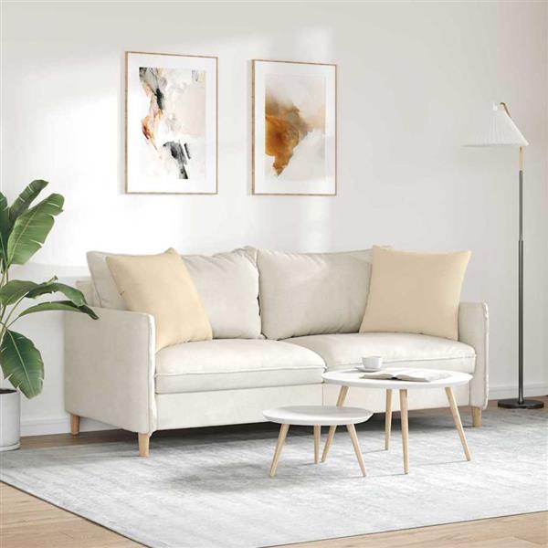 Grote foto vidaxl sofa kussens 2 stuks cr me 50 x 50 cm stof huis en inrichting woningdecoratie