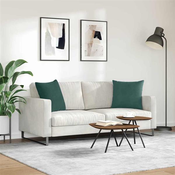 Grote foto vidaxl sofa kussens 2 stuks donkergroen 50 x 50 cm cordstof huis en inrichting woningdecoratie