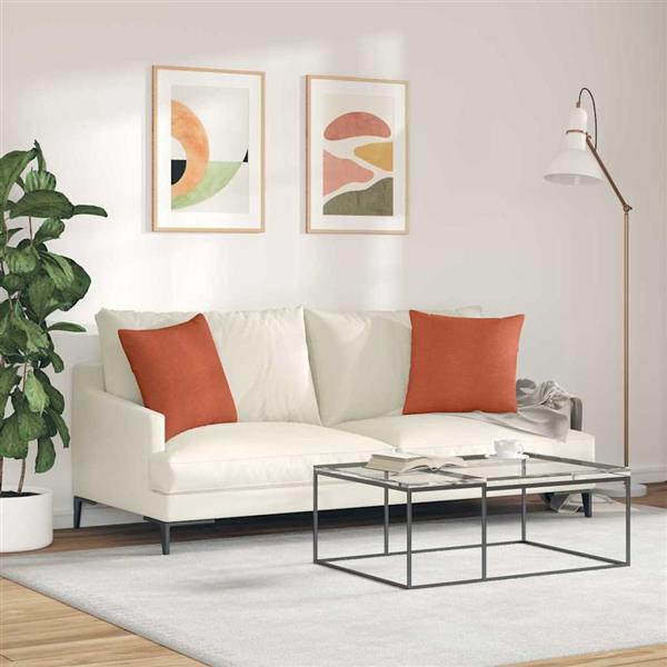 Grote foto vidaxl sofa kussens 2 stuks rood oranje 45 x 45 cm cordstof huis en inrichting woningdecoratie