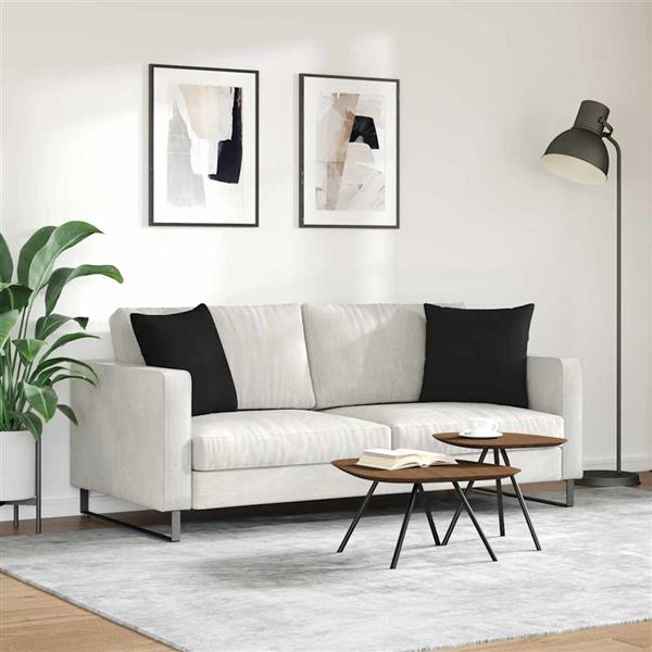 Grote foto vidaxl sofa kussens 2 stuks zwart 45 x 45 cm stof huis en inrichting woningdecoratie
