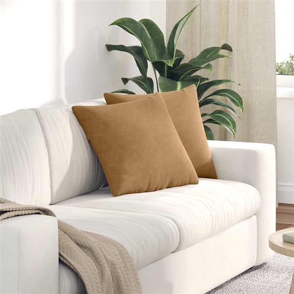 Grote foto vidaxl sofa kussens 2 stuks bruin 45 x 45 cm cordstof huis en inrichting woningdecoratie