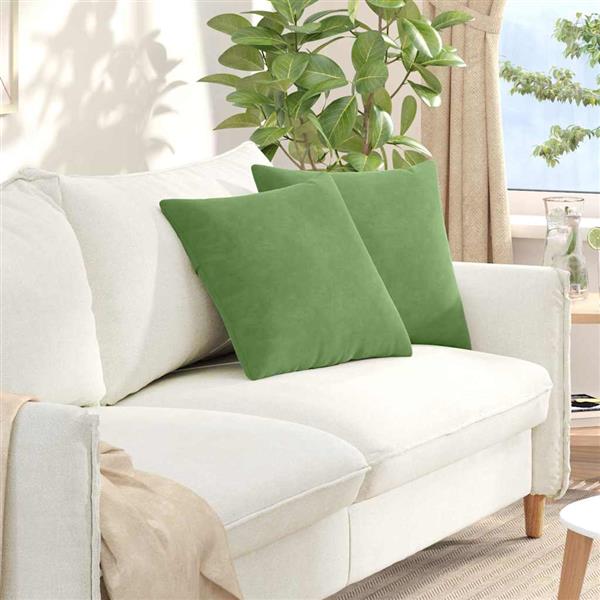 Grote foto vidaxl sofa kussens 2 stuks lichtgroen 45 x 45 cm cordstof huis en inrichting woningdecoratie
