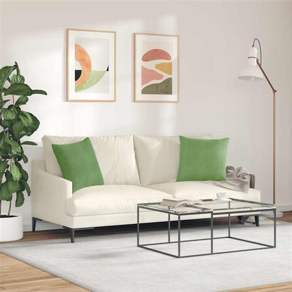 Grote foto vidaxl sofa kussens 2 stuks lichtgroen 45 x 45 cm cordstof huis en inrichting woningdecoratie