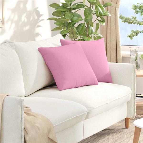 Grote foto vidaxl sofa kussens 2 stuks roze 45 x 45 cm stof huis en inrichting woningdecoratie