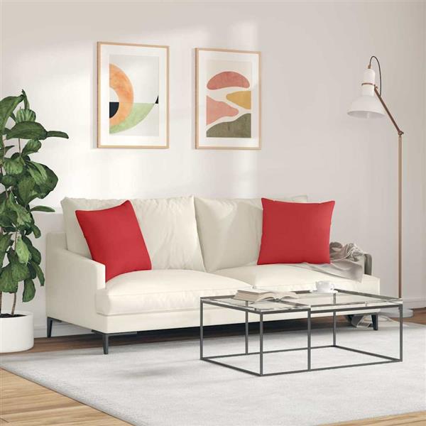 Grote foto vidaxl sofa kussens 2 stuks rood 45 x 45 cm stof huis en inrichting woningdecoratie