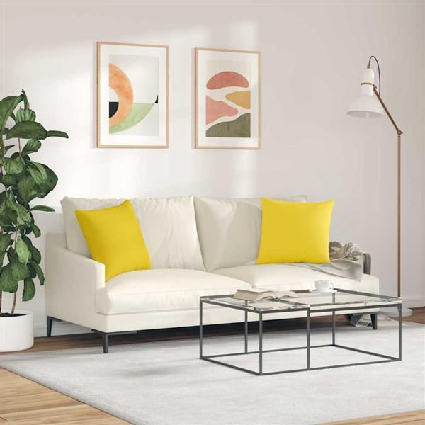 Grote foto vidaxl sofa kussens 2 stuks lichtgeel 45 x 45 cm stof huis en inrichting woningdecoratie
