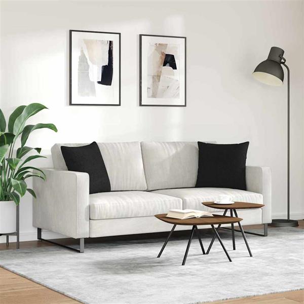 Grote foto vidaxl sofa kussens 2 stuks zwart 45 x 45 cm stof huis en inrichting woningdecoratie
