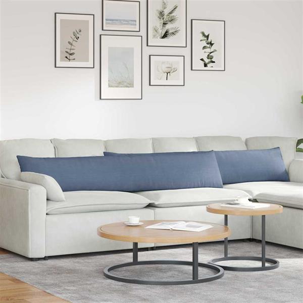 Grote foto vidaxl sofa kussens 2 stuks blauw 200 x 40 cm cordstof huis en inrichting woningdecoratie
