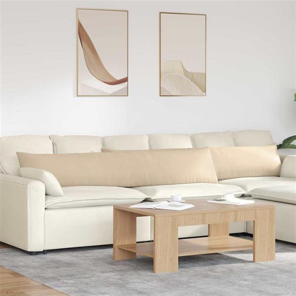 Grote foto vidaxl sofa kussens 2 stuks cr me 200 x 40 cm stof huis en inrichting woningdecoratie