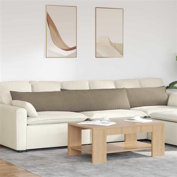 Grote foto vidaxl sofa kussens 2 stuks taupe 200 x 40 cm stof huis en inrichting woningdecoratie