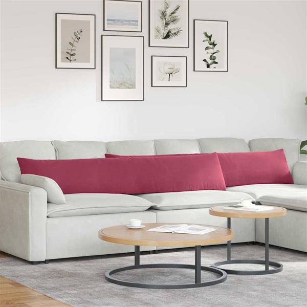 Grote foto vidaxl sofa kussens 2 stuks wijnrood 200 x 40 cm cordstof huis en inrichting woningdecoratie