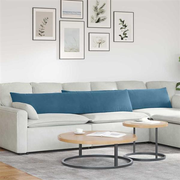 Grote foto vidaxl sofa kussens 2 stuks blauw 200 x 40 cm cordstof huis en inrichting woningdecoratie