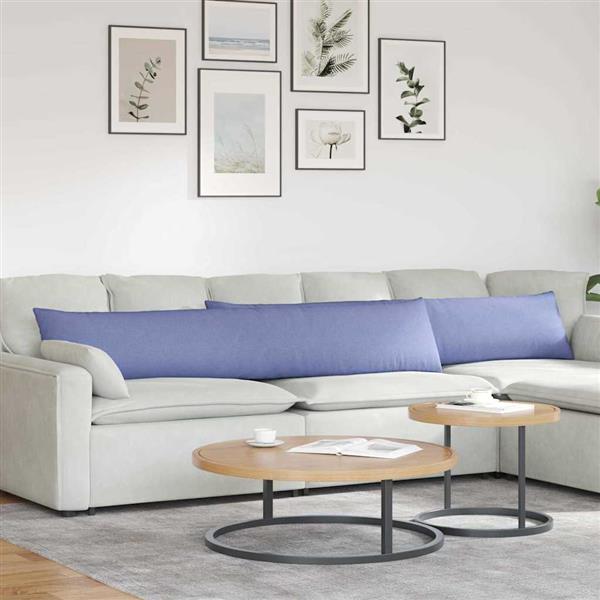 Grote foto vidaxl sofa kussens 2 stuks blauw 200 x 40 cm stof huis en inrichting woningdecoratie