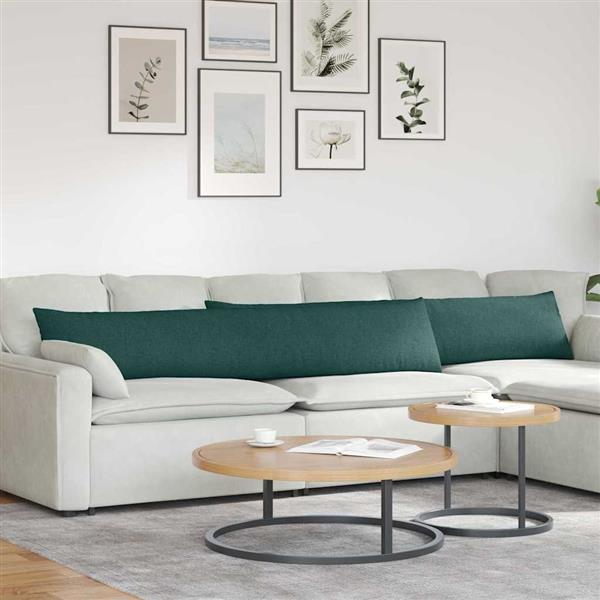 Grote foto vidaxl sofa kussens 2 stuks donkergroen 200 x 40 cm stof huis en inrichting woningdecoratie
