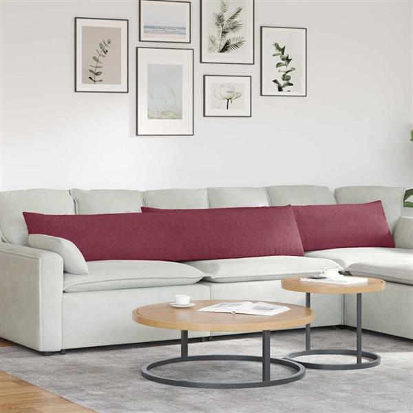 Grote foto vidaxl sofa kussens 2 stuks wijnrood 200 x 40 cm stof huis en inrichting woningdecoratie