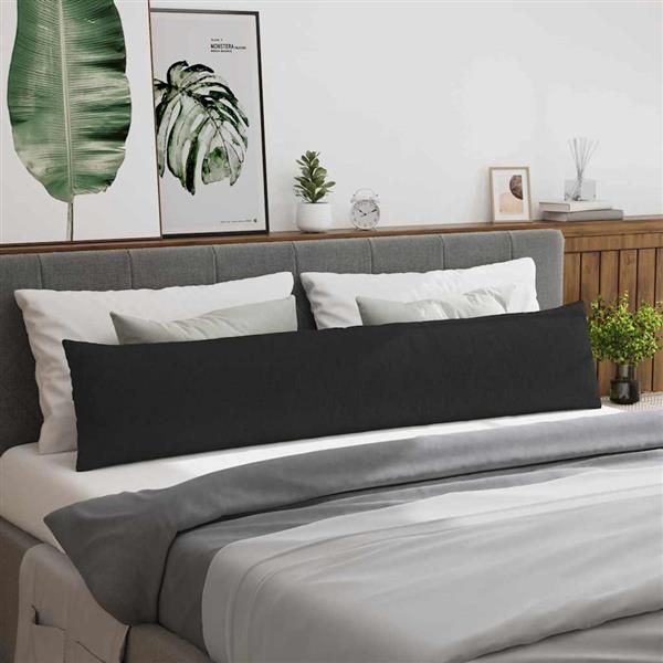 Grote foto vidaxl sofa kussens 2 stuks zwart 200 x 40 cm stof huis en inrichting woningdecoratie