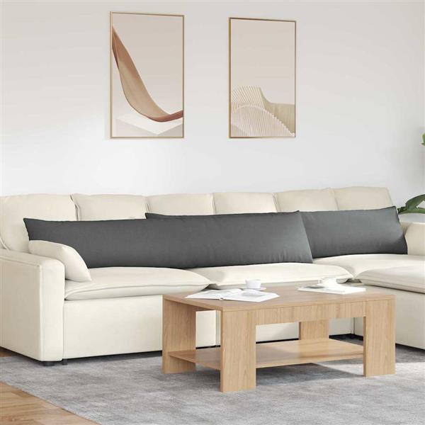 Grote foto vidaxl sofa kussens 2 stuks donkergrijs 200 x 40 cm stof huis en inrichting woningdecoratie