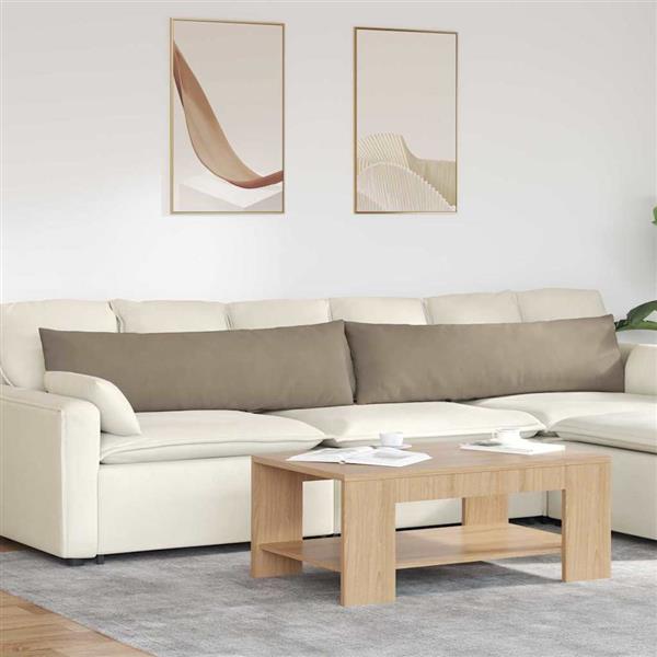 Grote foto vidaxl sofa kussens 2 stuks taupe 145 x 40 cm stof huis en inrichting woningdecoratie