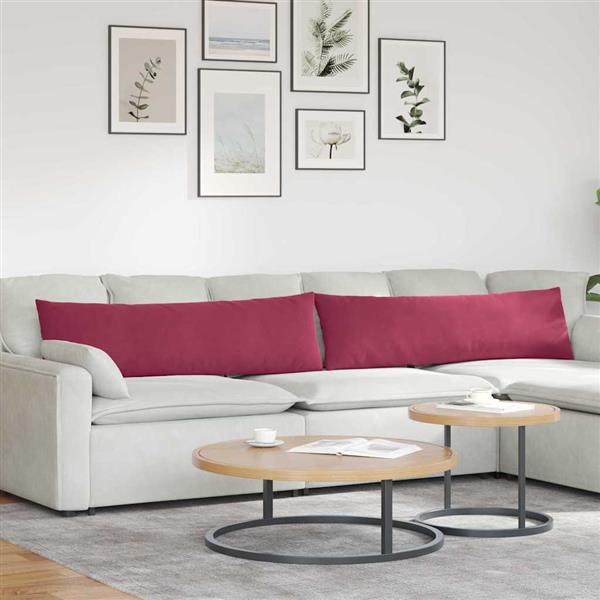 Grote foto vidaxl sofa kussens 2 stuks wijnrood 145 x 40 cm cordstof huis en inrichting woningdecoratie