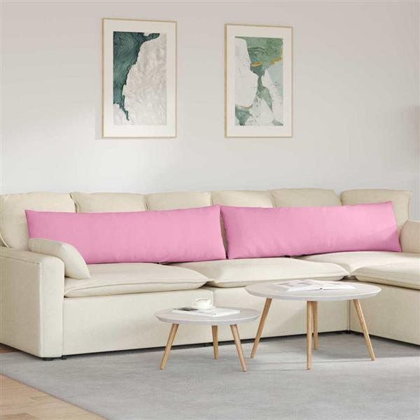 Grote foto vidaxl sofa kussens 2 stuks roze 145 x 40 cm stof huis en inrichting woningdecoratie