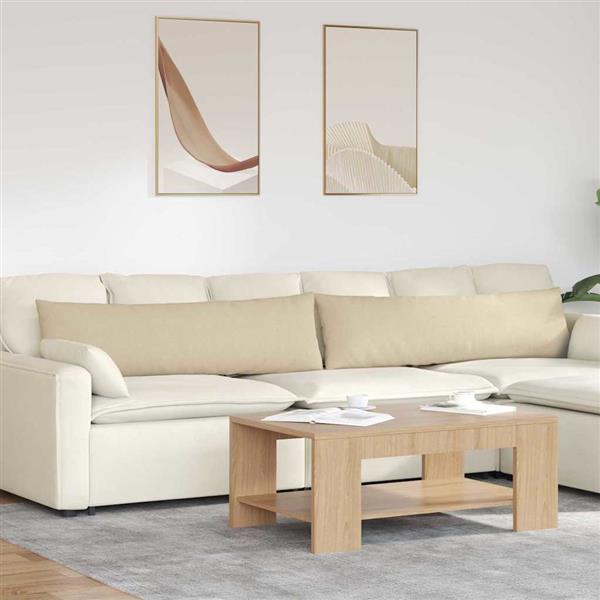 Grote foto vidaxl sofa kussens 2 stuks cr me 145 x 40 cm stof huis en inrichting woningdecoratie
