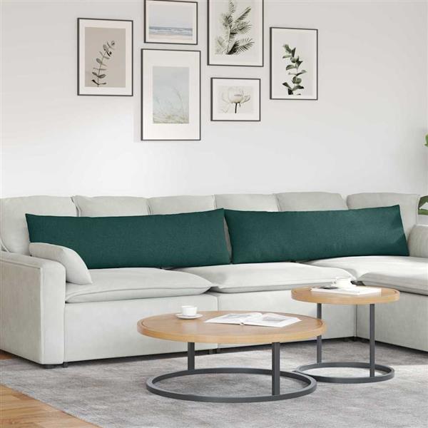 Grote foto vidaxl sofa kussens 2 stuks donkergroen 145 x 40 cm stof huis en inrichting woningdecoratie