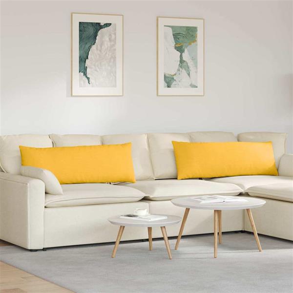 Grote foto vidaxl sofa kussens 2 stuks lichtgeel 120 x 40 cm cordstof huis en inrichting woningdecoratie